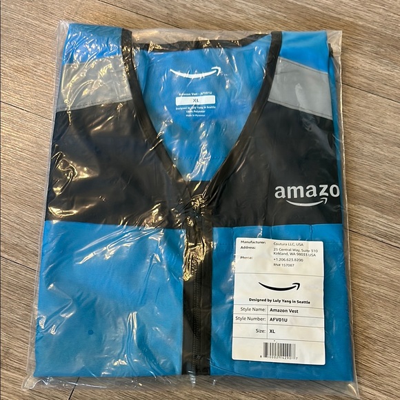 Amazon Flex / DSP Delivery Driver reflective Blue Safety Zip-Up Vest XL - Picture 1 of 7